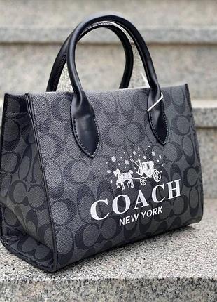 Женская серая сумка coach (6612)