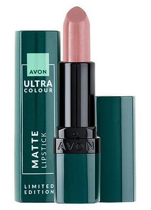 Увлажняющая матовая губная помада avon «ультра», арктическая роза/arctic rose, 3.6г (49469299)