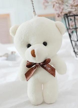 Брелок плюшевый мягкий мишка на рюкзак, сумку, ключи 12х8 см