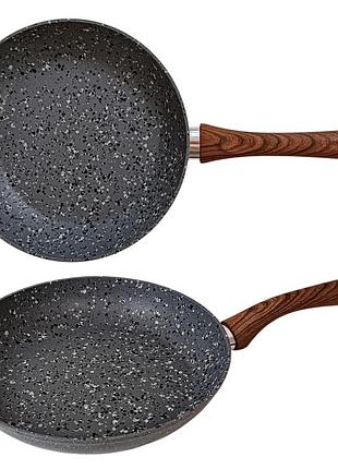 Gt-2109-24 сковорода gusto, покрытие granite, 24x4,8 см