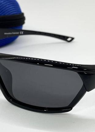 Мужские солнцезащитные очки с поляризацией спортивные в глянцевой оправе