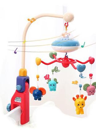 Детская карусель мобиль на кроватку с пультом и проектором