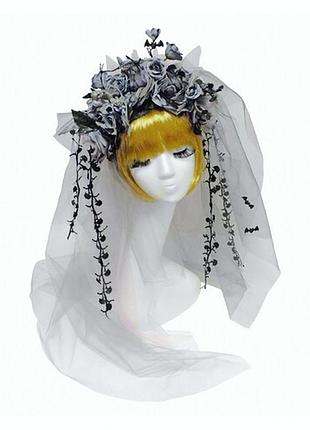 Обруч венок мертвая невеста с фатой