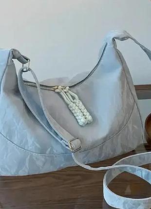 Текстильна блакитна жіноча повсякденна сумка на плече wallaby | 37295-3