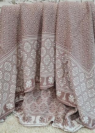 Мягкий плед пудрового цвета с белым рисунком, евро размер 200*200 пудра-белый