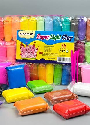 Пластилин воздушный super light clay 36 цветов