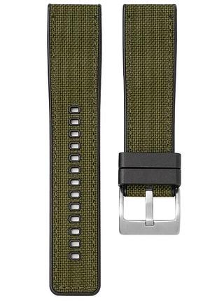 Ремінець каучук + тканина для samsung galaxy watch 3 45m / gear s3 frontier / galaxy watch 46 мм і д. зелений