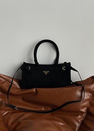 Замшева жіноча сумка прада класична сумочка для дівчат через плече брендова ділова сумка prada тренд 2025