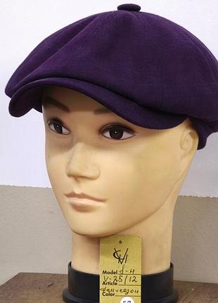 Кепка чоловіча восьмиклинка хуліганка костюмна тканина 25/12 демісезонна comfort heads весна осінь синтепон 60