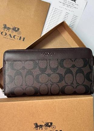 Кошелек coach, портмоне coach, коричневый кошелек coach 🔥 мужской кошелек коач, кошелек на подарок коричневый