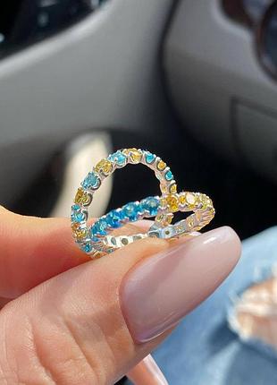 Серебряное кольцо-дорожка патриотичное