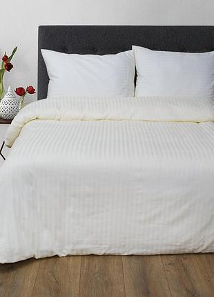Постільна білизна сатин-страйп 1*1 ваніль lotus сімейний