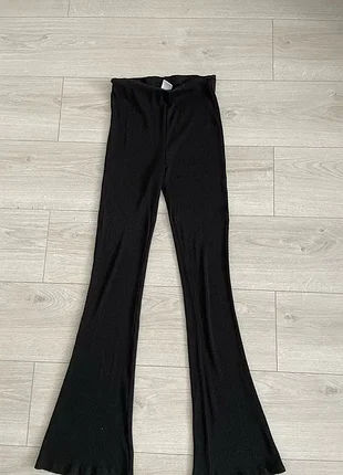 Брюки черные клеш h&amp;m рубчик