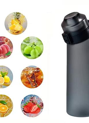 Бутылка для воды спортивная пластиковая с ароматизаторами 650мл черная