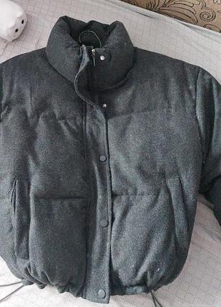 Пуховик темно серый размер l