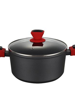 Pr-2215 каструля зі з'ємними ручками агат 24х14 см 5,3 л., pepper