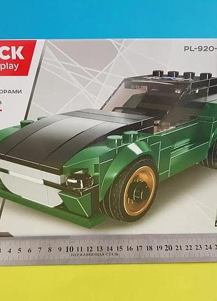 Детский конструктор iblock 10 в 1 зеленая машинка