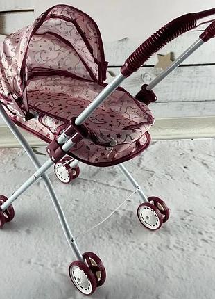 Игрушечная коляска для кукол лежачая металлическая