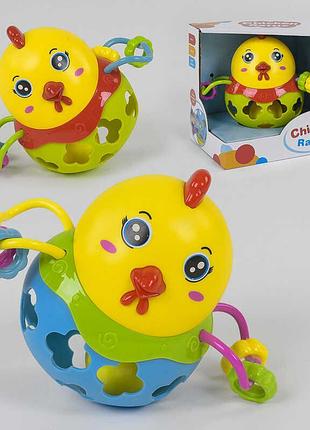 Погремушка-прорезыватель цыпленок 881 (72/2) 2 цвета, в коробке
