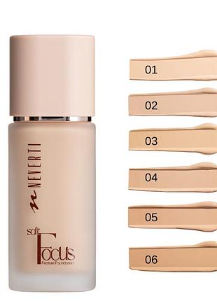 Тональна основа neverti soft focus зволоження та тривала стійкість, 32 мл (np305)