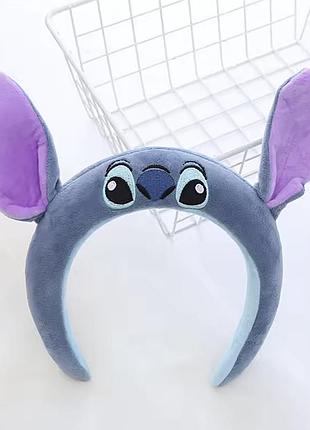 Обруч мягкий плюшевый стич (лело и стич, мультфильм) с ушами, wuke one size