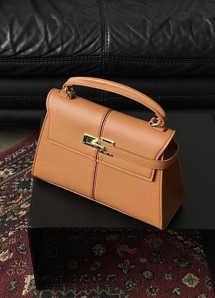 Жіноча шкіряна сумочка класична jw pei брендова сумка із шкіри джей ву пей ділова сумка для дівчини дабл'ю пей коричневий