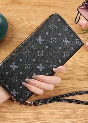 Женский кошелек кожаный черный fashion | a1083-3