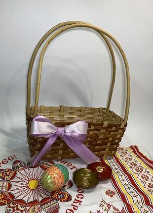 Корзина плетеная прямоугольная из лозы 26х12x34 см н1838 с бантом плетёная корзина из лозы с ручкой. размеры: