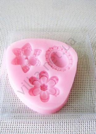 Молд кондитерский три цветка 9 см forkopt