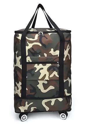 Дорожная сумка на колесах камуфляж 86 литров