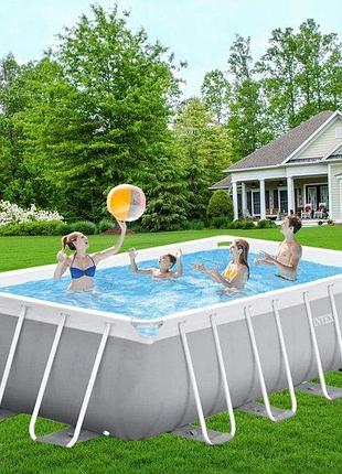 Бассейн каркасный прямоугольный для всей семьи intex
