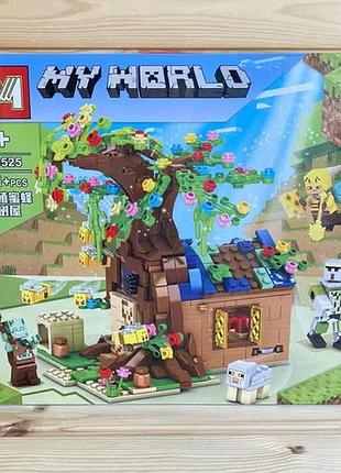 Детский конструктор minecraft майнкрафт домик под деревом