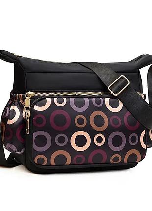 Жіноча сумка нейлонова з візерунками на кожен день через плече крос-боді pierre louеs | 1