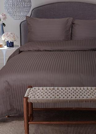 Постільна білизна сатин-страйп 1*1 кава сімейний