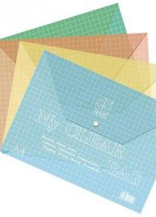 Папка-конверт а4 my clear w209-140 в клетку