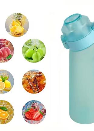 Бутылка для воды спортивная пластиковая с ароматизаторами 650мл голубая