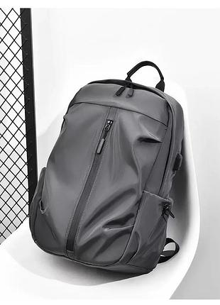 Чоловічий непромокальний рюкзак на кожен день стильний сірий funbag | j9140-3