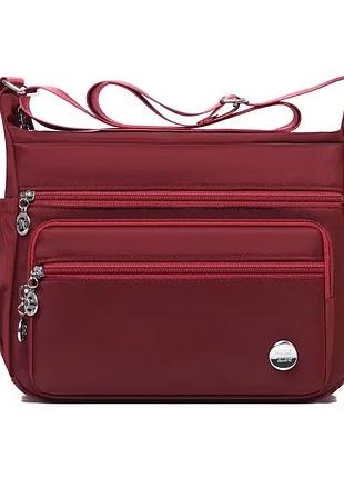Женская сумка через плечо плотная красная weilexing | 8860