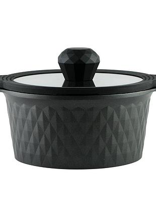 Pr-6002 кастрюля 'black ice' pepper (greblon c2) 2,5л. 20x10 см