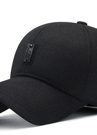 Бейсболка кепка с логотипом fs мужская утепленная демисезон цвет черный