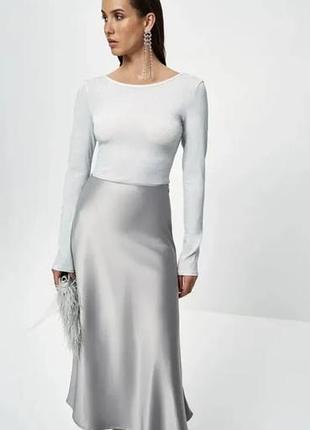 Атласная юбка-миди