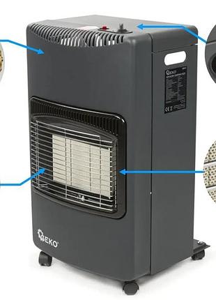 Газовый обогреватель с редуктором и шлангом 4,2 квт geko g80435 польша