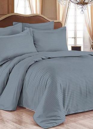 Комплект семейный однотонный с двумя пододеяльниками, комплект белья семейный страйп сатин 5-предметные