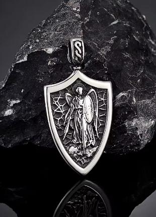 Кулон ангел щит архангел михаил из нержавеющей стали
