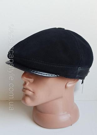 Кепка мужская замшевая натуральная замша дипломат rommani осень зима шестиклинка пятипанелька реглан 56см. 60