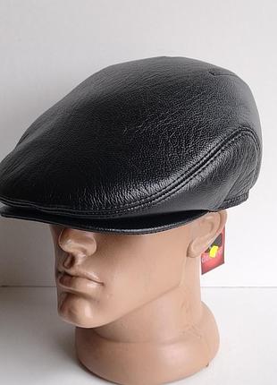 Кепка мужская натуральная кожа decard осень зима классическая реглан тёплая чёрная с ушами искуственый мех