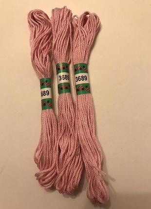 Мулине peri 3689 8м, 100% длинноволокнистый египетский хлопок, нитки для вышивки