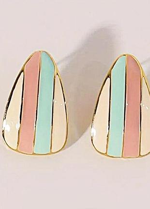Сережки гвоздики разноцветные полоски