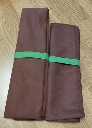 Набор коричневых полотенец микрофибра 65х120 и 80х135. быстросохнущее полотенце спортивное