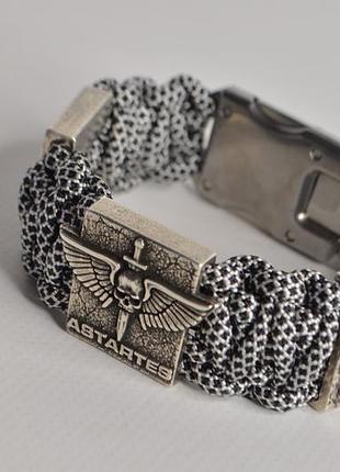 Браслет с гравировкой ножом, вегвизиром, hell и знаком astartes ручного литья + брелок в подарок